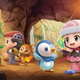 An illustration of the Pokemon Brilliant Diamond and Shining Pearl protagonists exploring the Underground.
